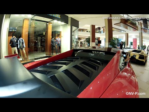 5 Lamborghini's Driving in the Mall