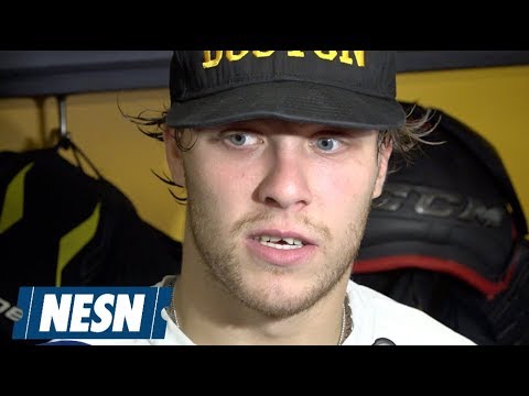 Video: David Pastrnak Bruins vs. Oilers October 11 Postgame Locker Room