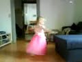 Sidsel, dancing in her princess dress