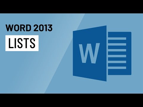 lists - http://www.GCFLearnFree.org/Word2013 Bulleted and numbered lists can be used in your documents to outline, arrange and emphasize text. In this lesson, you wi...