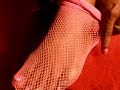 Trying on Fishnets with Long Toenails Trying on Fishnets with Long Toenails