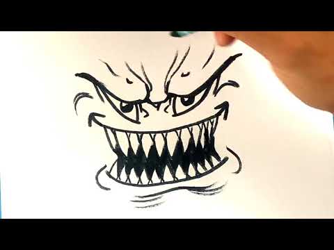 video-linktoworks-How to Draw Angry Monster Face - Easy Simple Drawing...
