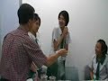 Liquid nitrogen poured onto students\ Liquid nitrogen poured onto students\