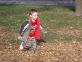 Brayden in the leaves