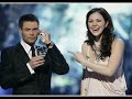 a montage of katharine mcphee set to her singing o come all ye faithful.