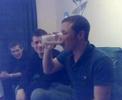 Calzer downs a pint of cheese sauce