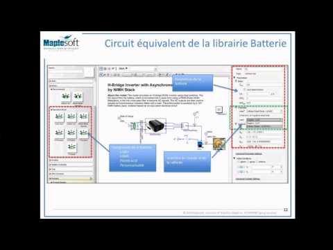 Bibliothèque Batterie MapleSim : Modélisation Dynamique de batteries, et Vehicule Electrique et Hybrique Electrique dans un environnement