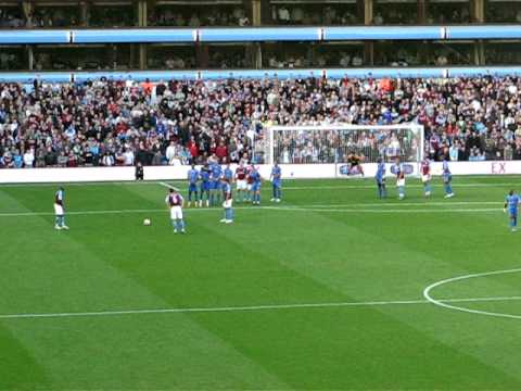 Aston Villa versus Portsmouth. Ashley Young