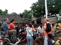 Tourist meeting with poor people in india