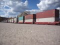 2 Gevos lead a long intermodal westbound with dpu's