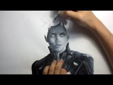 how to draw storm from xmen step by step