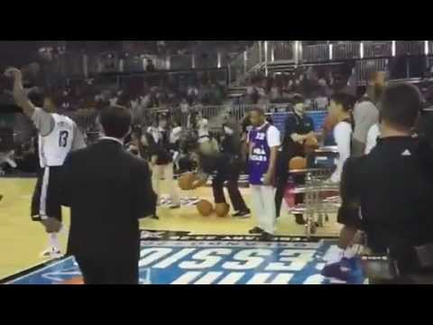 Jeremy Lin Half Court Shot At NBA All Star Weekend Rising Stars Practice