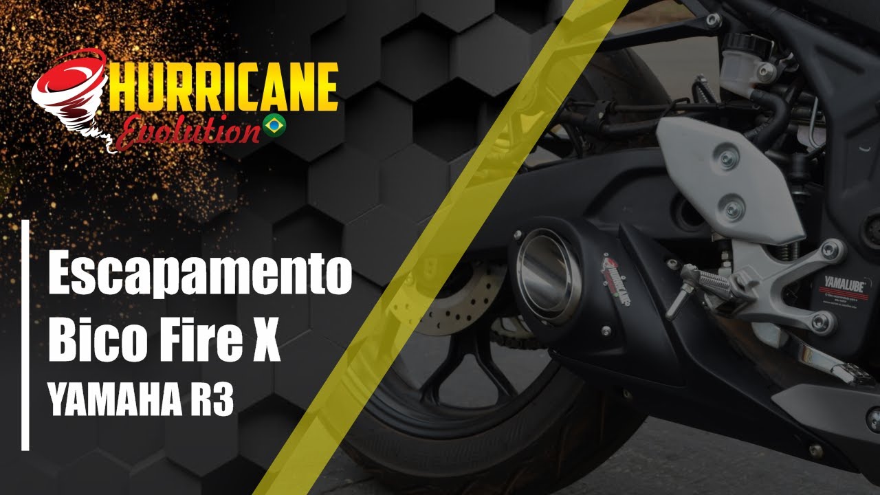 Capa do vídeo  Escapamento Bico Fire X Yamaha R3 2016 a 2024