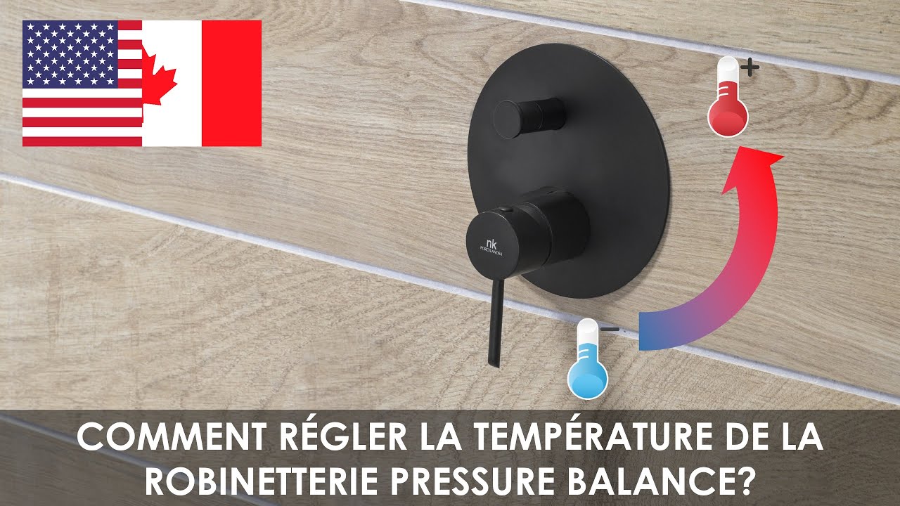 Réglage de la température sur la robinetterie pressure balance