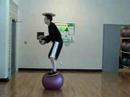 Squats on exercise ball Squats on exercise ball