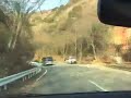 [V0075] 020113 静岡険道17号の駿河湾沿いで左手に富士山を臨みながら進み淡島ロープウェイの脇を通過 Japanese country roads; Heda Surugawan