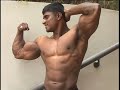 Musclemania bodybuilder Krishna Murthy poses