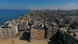 مخيم الشاطئ غزة تصوير جوي