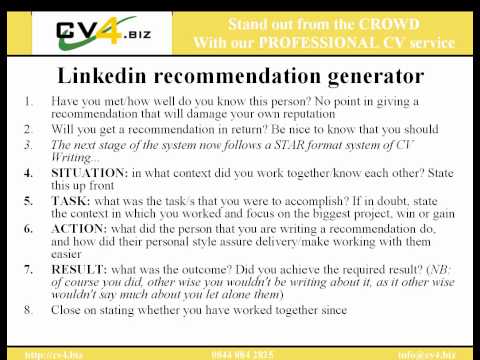 how to write a recommendation on linkedin