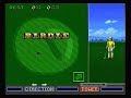 three holes of golf in the irem skins game for the super nintendo (snes). actual console play. not emulated. the irem skins game is an arcade-style golf simulation with excellent graphics and appealing music. the snes game is actually a port of an original coin-op version. the game is presented in a mixed perspective. the pre-shot perspective is a standard third person view from just behind the golfer, but once the ball is hit, the view switches to a top-down perspective to track the ball in flight. the irem skins game takes a simplified approach to hitting the ball. instead of setting the power and controlling the shot, the only function of the vertically-oriented swing meter in the irem skins game is to select the vertical angle of the shot, which, in turn, sets the amount of backspin/topspin applied to the ball. the strength of each swing is selected prior to the shot by setting a power gauge to one of 16 levels. draw and fade can be applied to the ball by changing the players stance. it all might sound complicated, but it's fairly straightforward. the putting system is simple, but challenging. somewhat confusingly, the game specifies the maximum distance for the putter in yards, but measures distance on the greens in meters. the fact that there are no distance markers shown on the hole overview is a serious flaw. it's difficult to accurately place shots without them, especially lay-up shots. also, the single track of background music becomes a little stale after the  ... 