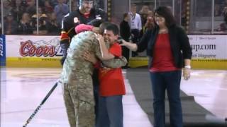 Soldier Reunites with Family Prior To Cyclones Game