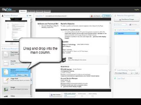 GigTide Resume Builder Using the Spacer Element YouTube Preview Image
