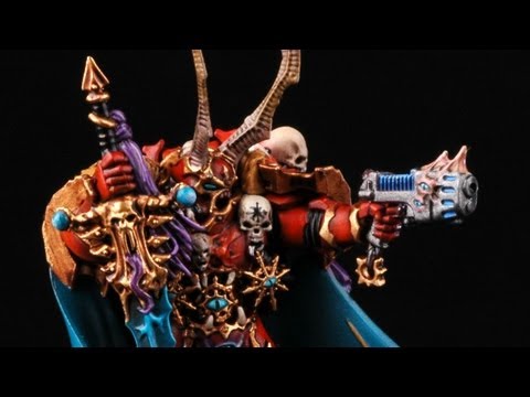 how to paint space marines - Resin bits and models: http://store.forgeplanet.com Tutorial on how to paint the chaos lord miniature from Dark Vengeance. Paints used: Grey Primer, VAC Medi...