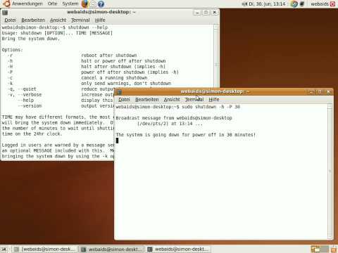 how to shutdown linux