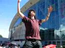 a guy yelling 