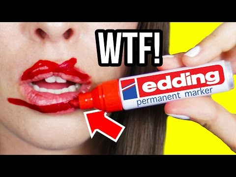 SCHOOL HACKS EXTREM TEST! 😱 EDDING als LIPPENSTIFT benutzen! UNI DIY PRANK 2017!