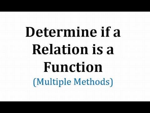 how to determine if a relation is a function