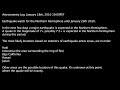 Northern Hemisphere Earthquake Watch Until January 26th - AV-2009-01-18 ...