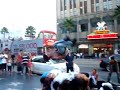 Guy Jumps Over People In Hollywood Blvd.