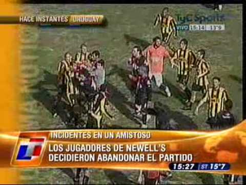Amistoso entre Peñarol y Newell’s se suspende por una tremenda gresca