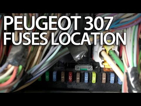 Where are fuses, relays and OBD port in Peugeot 307 (fuse box, OBD2)