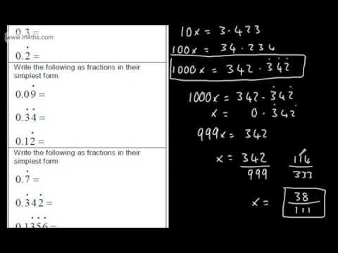how to prove recurring decimals