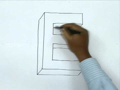 how to draw a 3d s'step by step