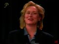 the great meryl streep in conversation with james lipton, who is so excited to be her company.