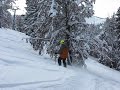 J.R. Patten skis through the powder in Vail\