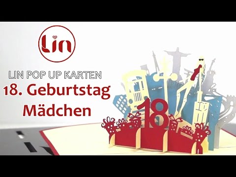 Pop Up Karte zum Geburtstag - 18. Geburtstag Mädchen