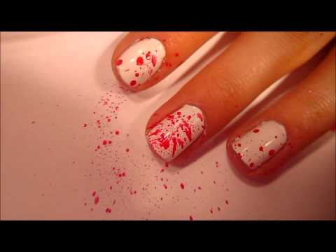 how to do a paint splatter on nails