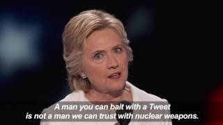 Clinton accepts historic nomination, slams Trump vision