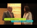malika menard, marraine du projet des rives de l'orne, pr�sente le chantier et interviewe philippe duron, maire de caen.