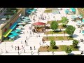 malika menard, marraine du projet des rives de l'orne, pr�sente le chantier et interviewe philippe duron, maire de caen.