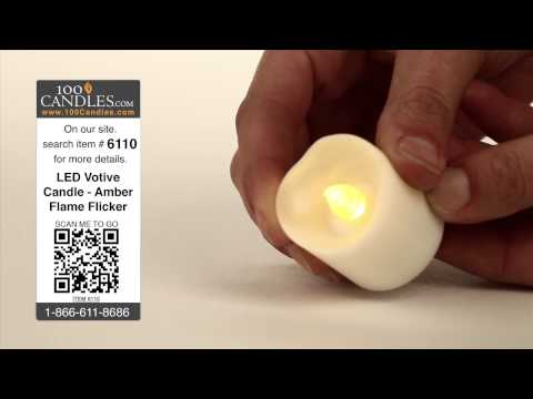 Battery Operated LED Votive Candle - Amber Flame Flicker