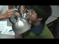 Liquid Nitrogen boiling in a whistling kettle