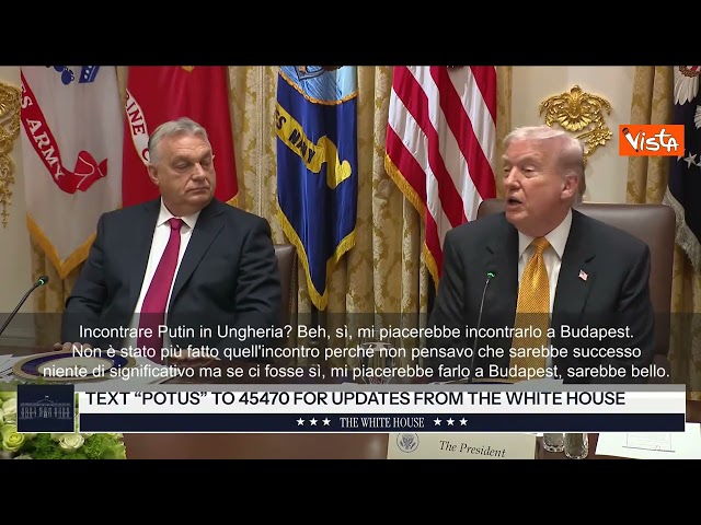 Trump: Per un vertice con Putin sceglierei Budapest