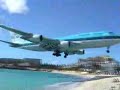 KLM Boeing 747 landing at St. Juliana