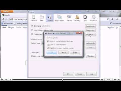 how to enable javascript in mozilla