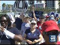 Sarasota Women for Obama organizes world-record breaking Obama support bridge march.  A total of 7500 men, women and children participated. A handful of organizers (none of whom are professional campaign people - all volunteers)took this from an idea to reality in just 3 weeks!!! The event was coordinated by Janet Guttridge and Cynthia Craig. Filmed by Chris Falk, Elliott Johns, and Zach Morrison. Edited by Caroline Camillo.Gannonex Designs announces its release of its commemorative Sarasota Obama-Biden Bridge Rally T-Shirts.Commemorate your march into history and your support for Obama-Biden with a  Sarasota Obama-Biden Bridge Rally T-Shirt.  We have a variety of T-shirt sizes for men and women and with several quick shipping options you will be able to show your pride and support in no time.To purchase a shirt go to the links below accordingly.Mens Black T-Shirthttp://www.cafepress.com/gannonexdesigns.319383156Mens White T-Shirthttp://www.cafepress.com/gannonexdesigns.318886732Womens Black T-Shirthttp://www.cafepress.com/gannonexdesigns.319383155Womens White T-Shirthttp://www.cafepress.com/gannonexdesigns.318886731